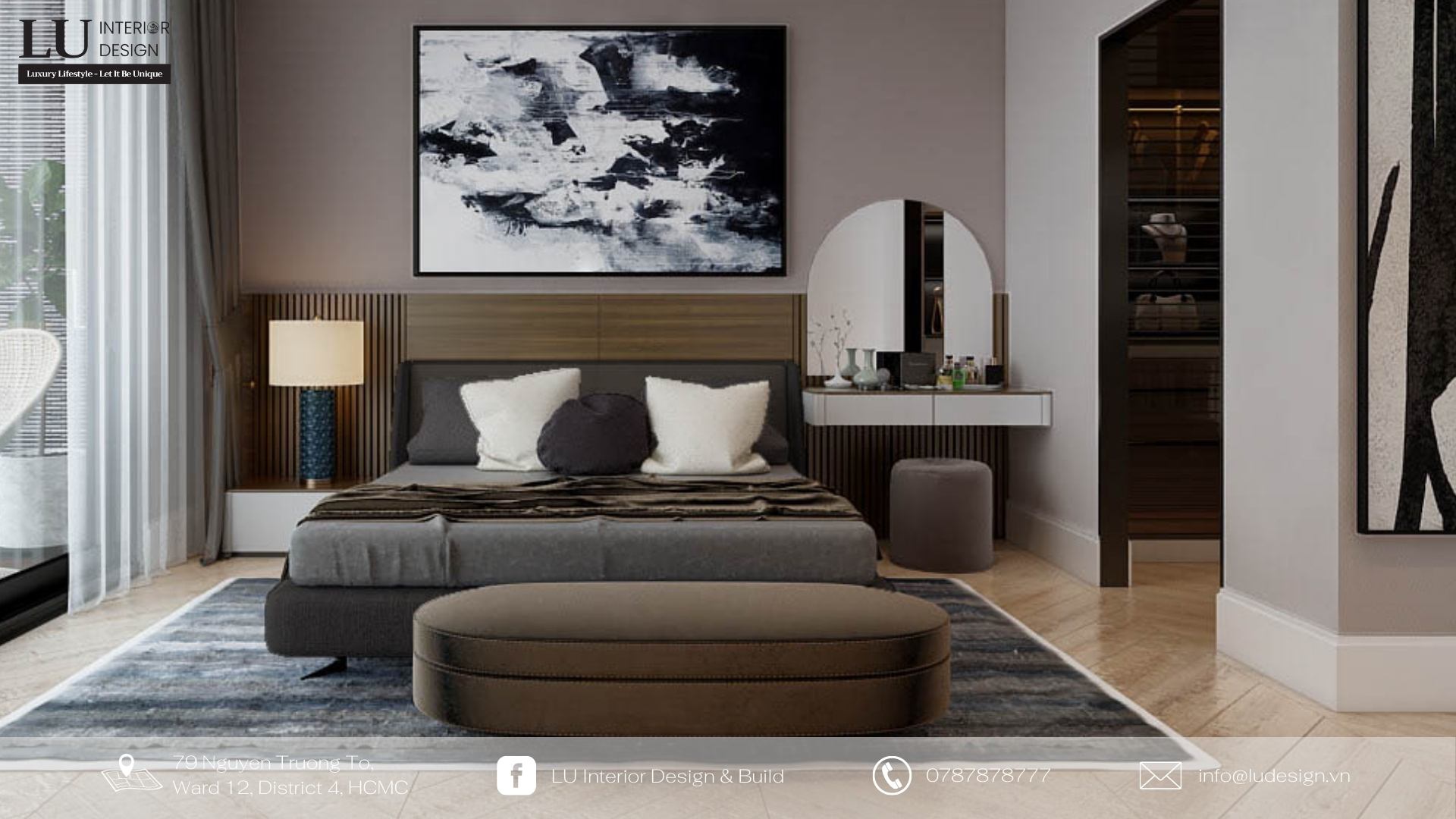 Thiết kế nội thất phòng ngủ hiện đại mang “hơi thở” của tân cổ điển lại cái nhìn sang trọng và đẳng cấp hơn cho không gian | Dự án Villa Vũng Tàu - LU Design thực hiện.