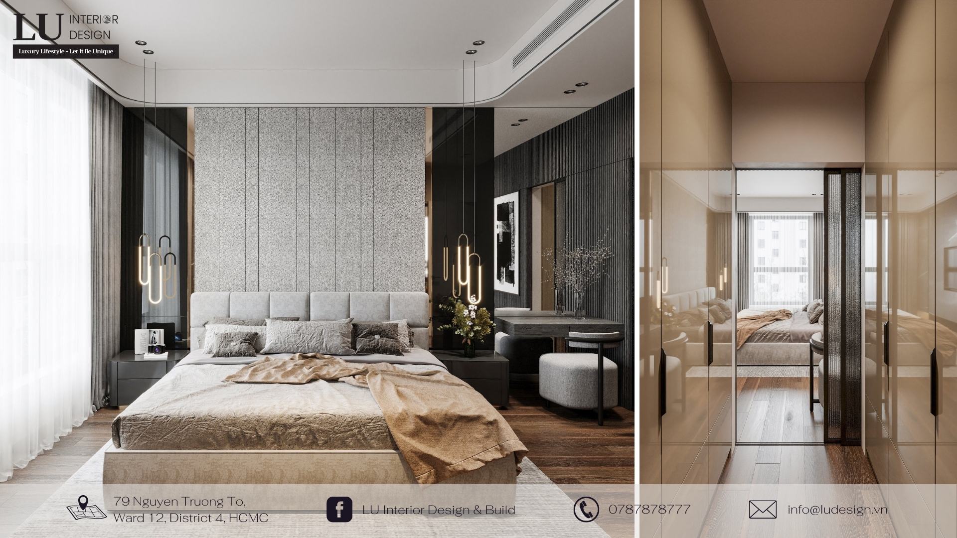 Gương - phụ kiện trang trí tối thượng cho không gian phòng ngủ | Dự án: căn hộ Mar Q - LU Design.