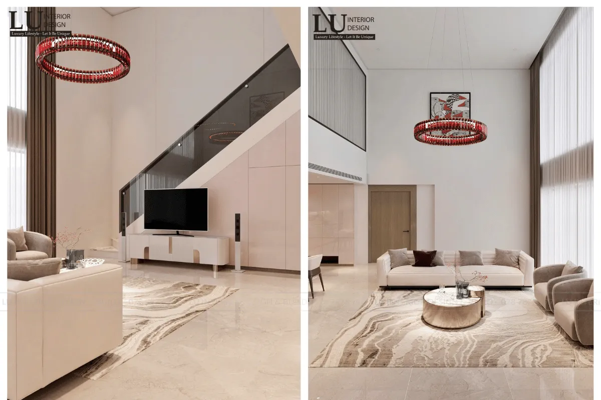 Phòng khách căn hộ The Infiniti phong cách Modern Minimalist – LU Design