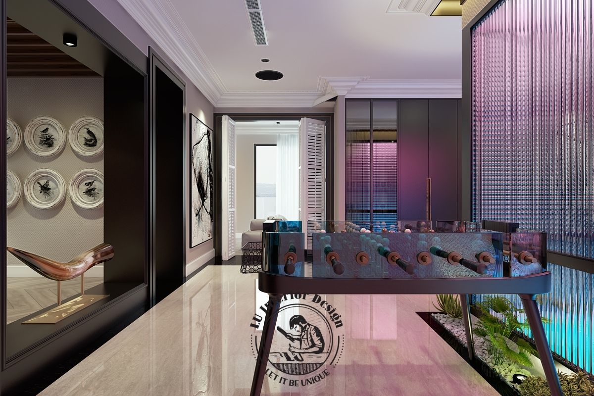 Thiết kế thi công nội thất căn hộ Penthouse tại Quận 7 phòng giải trí sáng tạo