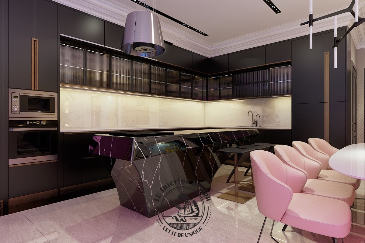 Thiết kế thi công nội thất căn hộ Penthouse tại Quận 7 khu vực bếp mở