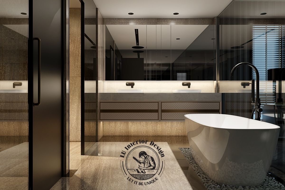 Thiết kế thi công nội thất căn hộ Penthouse tại Quận 7 phòng tắm Master hiện đại