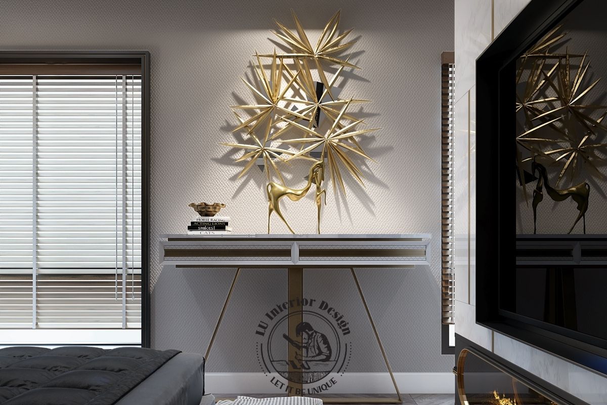 Các món đồ decor mạ vàng tạo điểm nhấn xa xỉ và quyền quý cho phòng ngủ Master