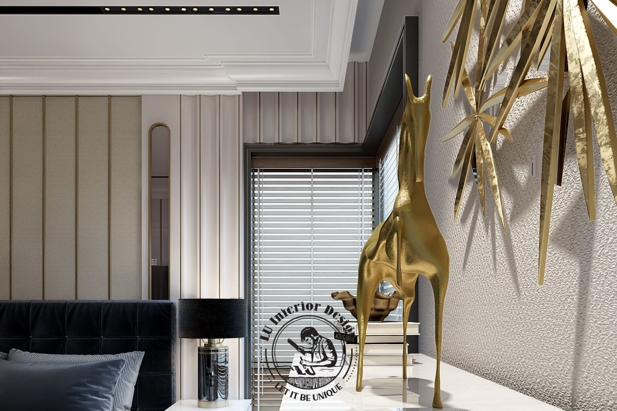 Thiết kế thi công nội thất căn hộ Penthouse tại Quận 7 chi tiết decor mạ vàng