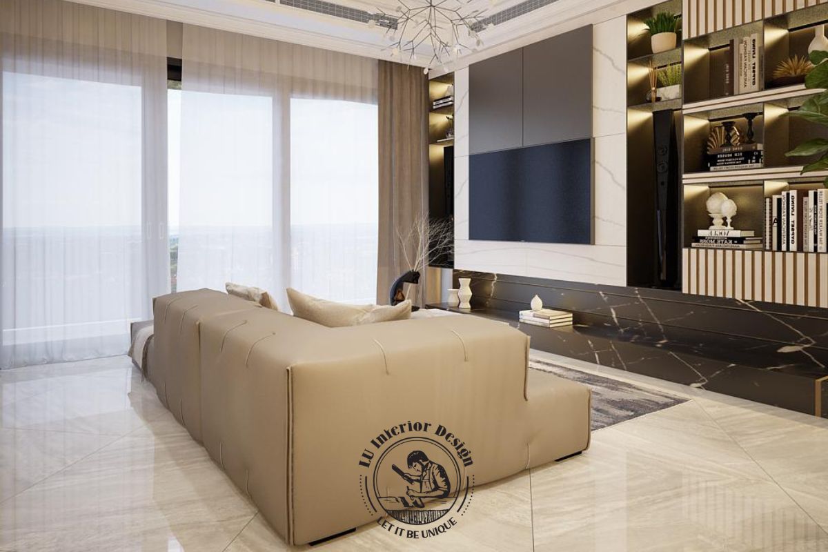 Thiết kế thi công nội thất căn hộ Duplex The Infiniti The View Modern góc nhìn từ ban công 