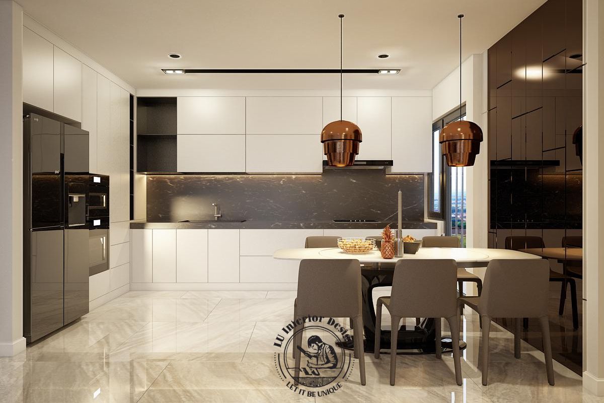Thiết kế nội thất căn hộ Duplex The Infiniti THE View – Modern tủ bếp tối giản LU Design