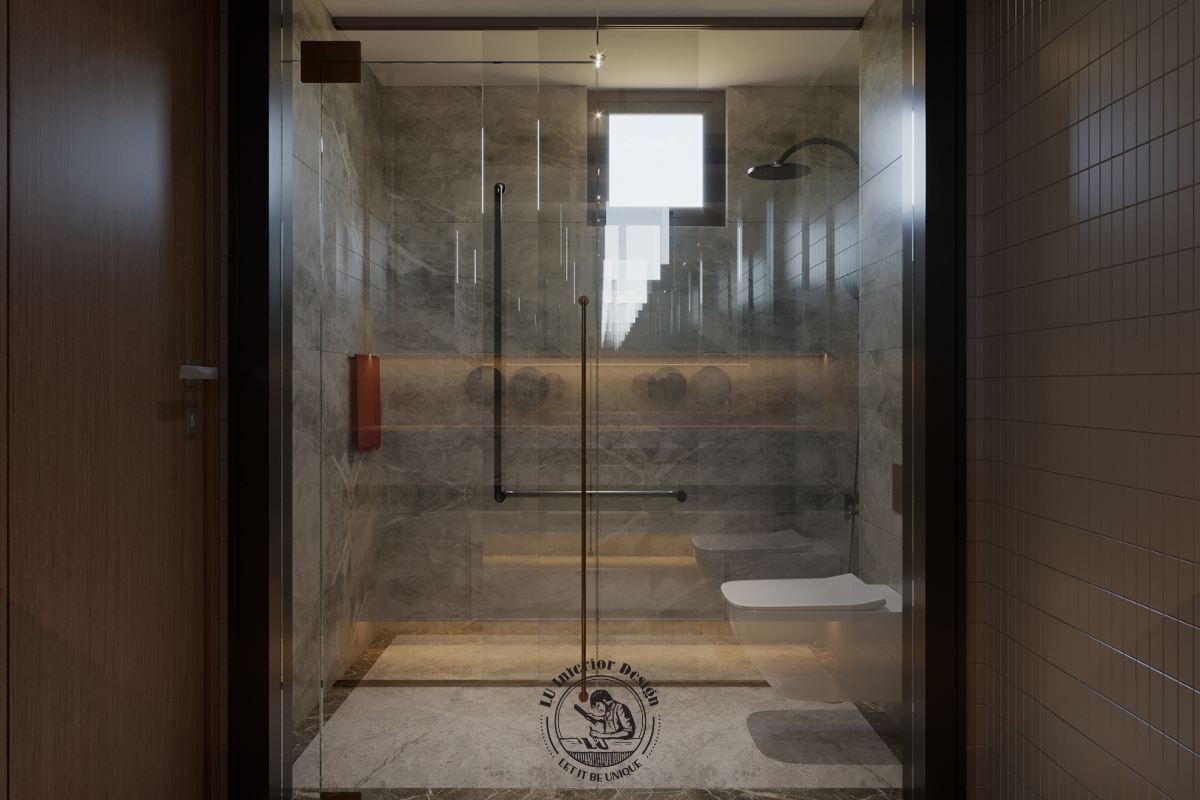 Phòng tắm kính ngăn cách ước - khô độc lập, tối ưu sự tiện nghi cho căn hộ Midtown 135m² Modern