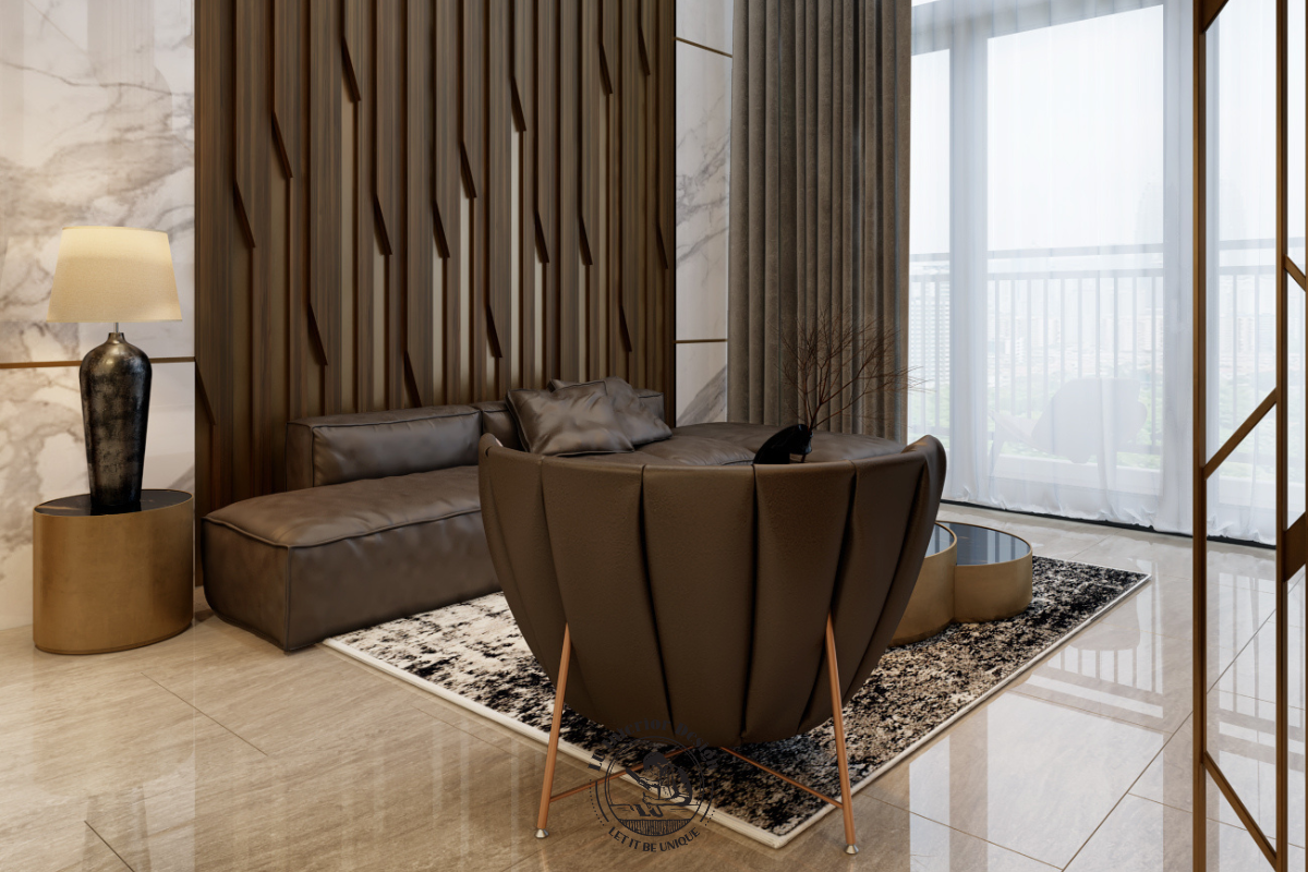 Không gian đón sáng lý tưởng cạnh hệ cửa kính lớn của căn hộ Duplex.