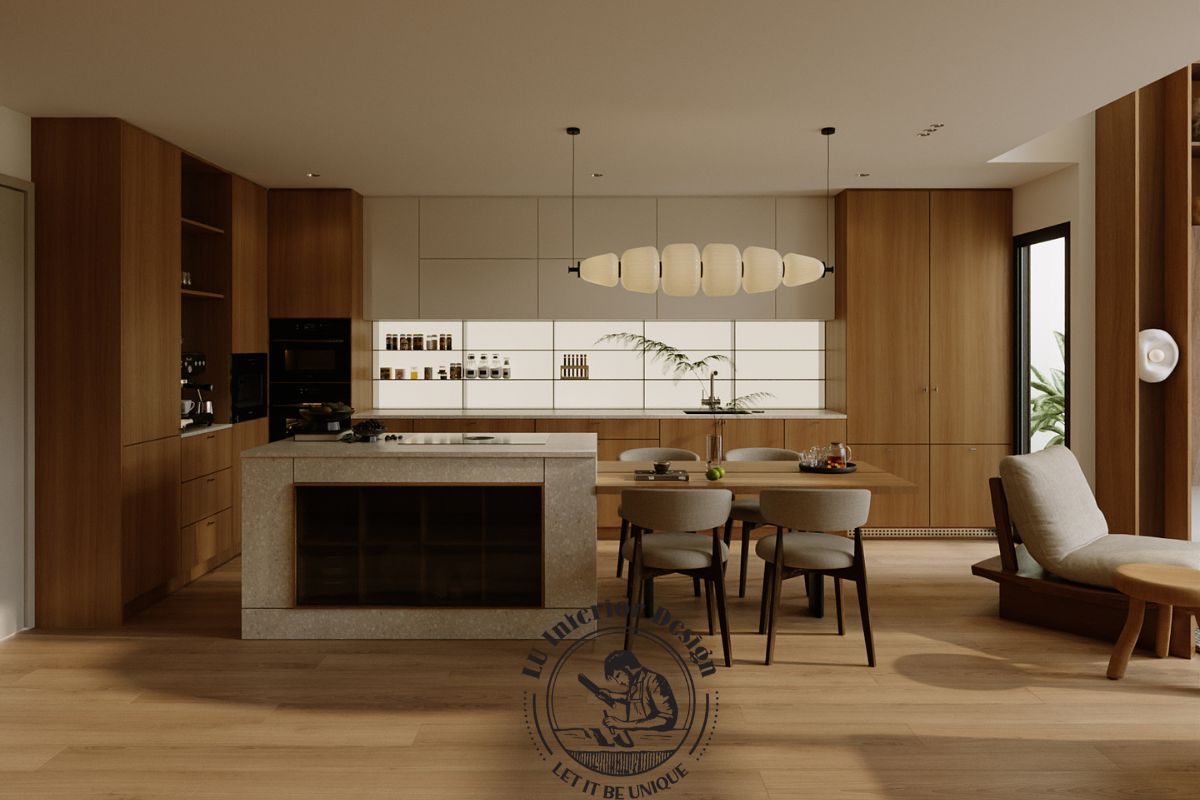 Bàn đảo bếp kết hợp bàn ăn Duplex The Infiniti tối ưu - LU Design