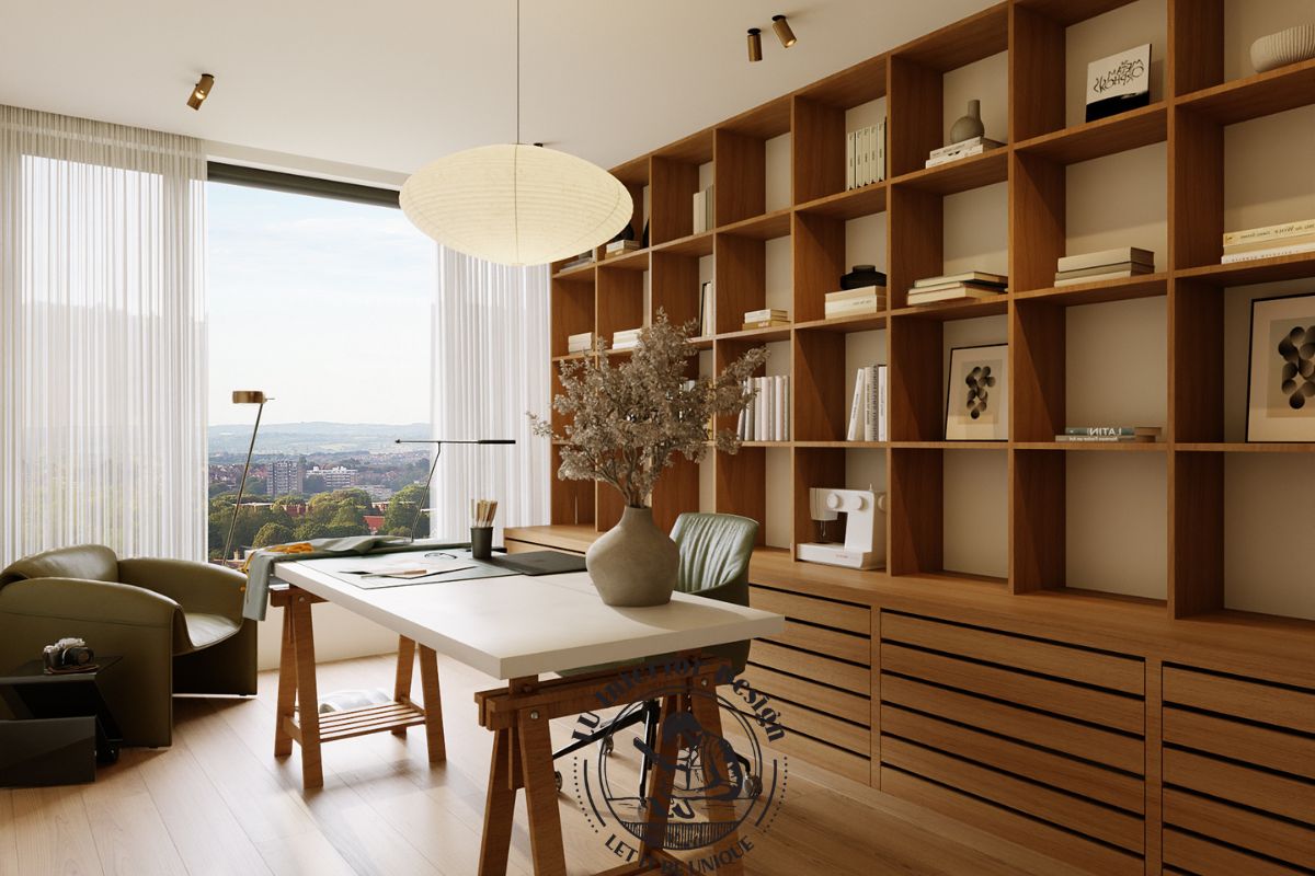 Góc làm việc panorama hành lang Duplex The Infiniti - LU Design