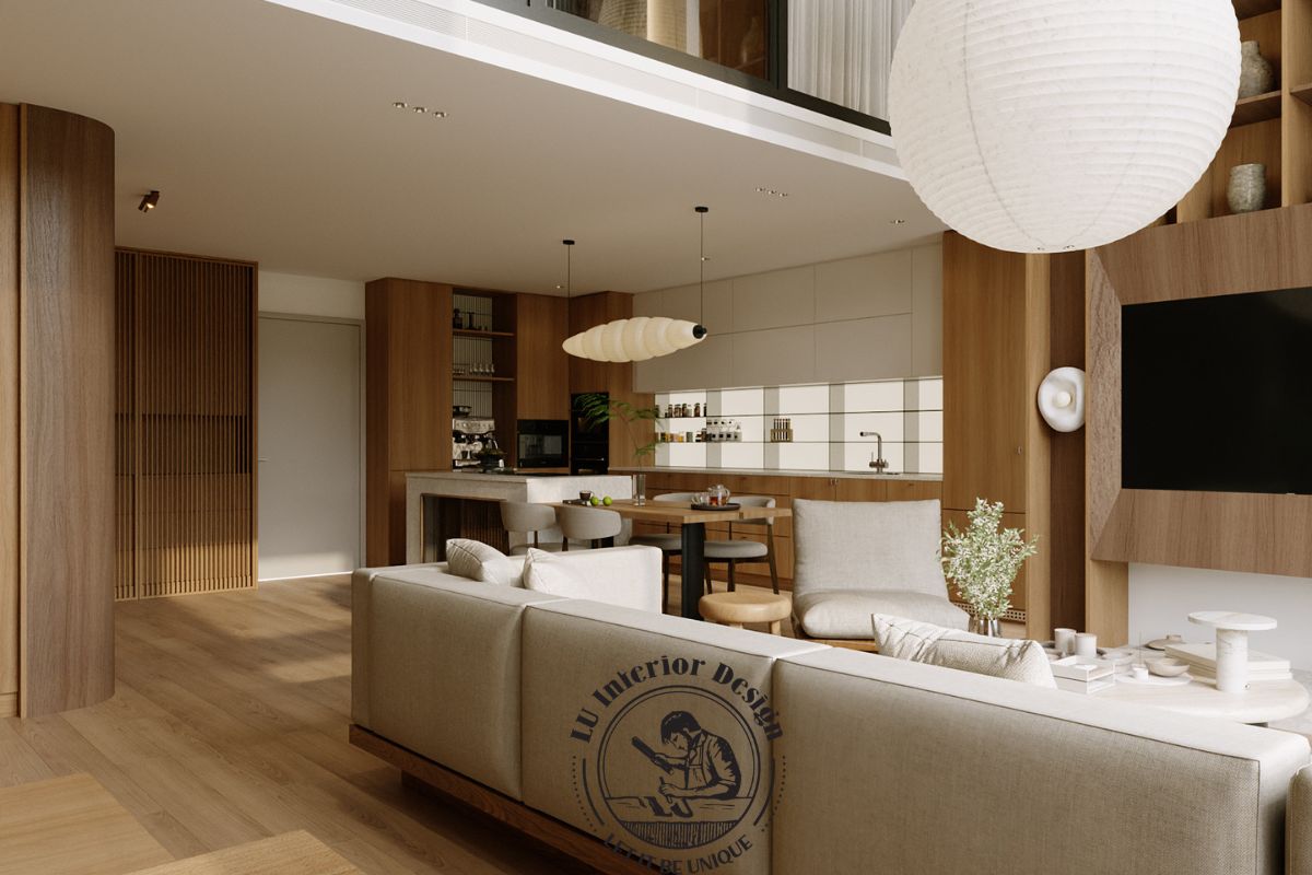 Layout Open Concept căn hộ Duplex The Infiniti hiện đại - LU Design