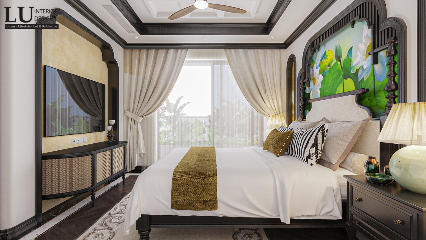 Thiết kế 3D phòng ngủ master căn hộ RiverPark Premier với nội thất sang trọng