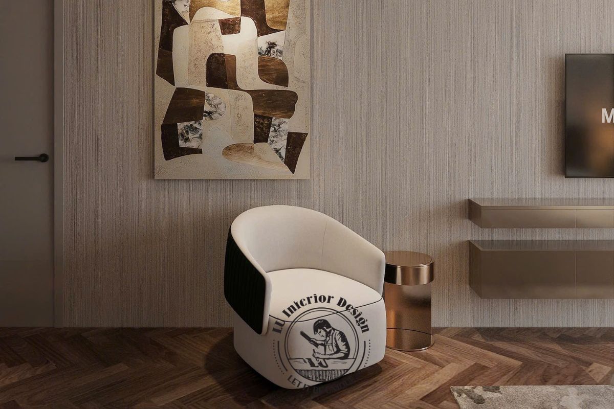 Ghế bành bọc nỉ cao cấp tiện nghi bên khung cửa sổ kính lớn phòng ngủ Master Modern Luxury - LU Design