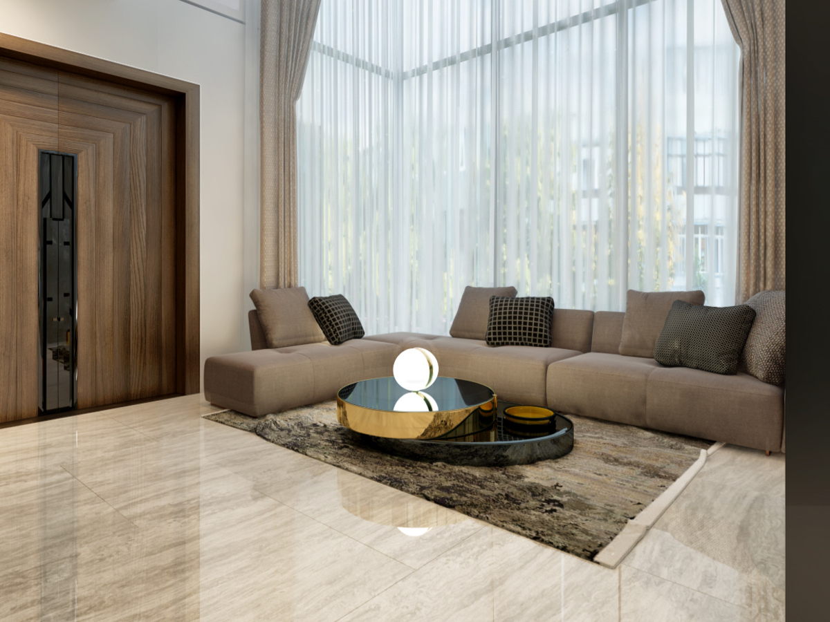Không gian nội thất phòng khách biệt thự Modern Classic tại Quận 9