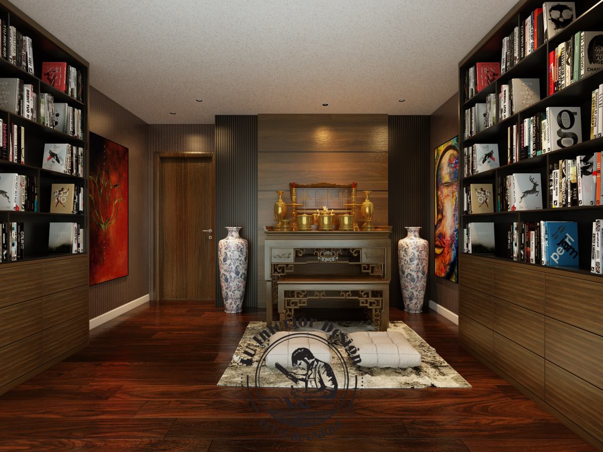 Thiết kế nội thất không gian phòng thờ trang nghiêm tại Villa Quận 9