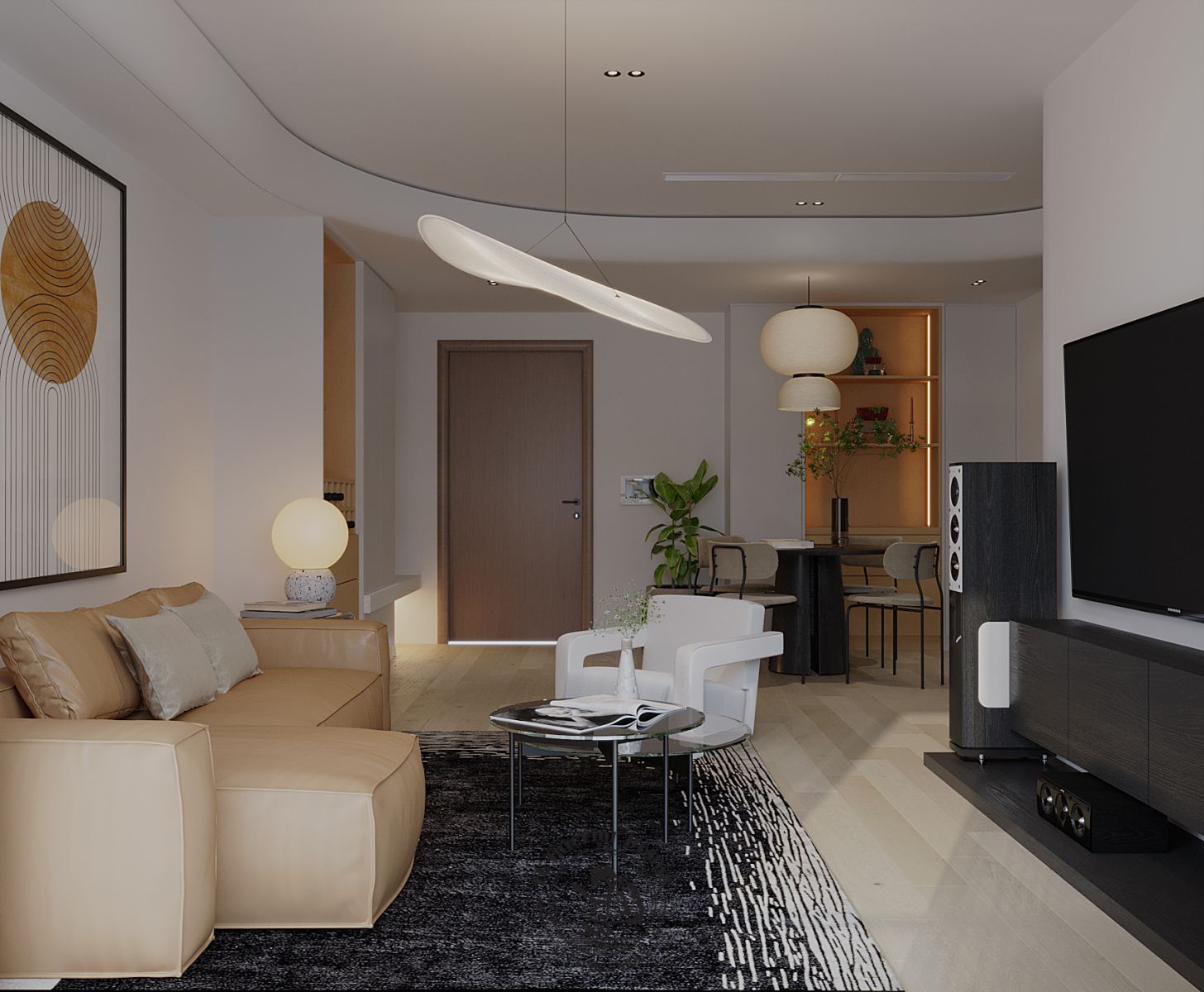 Thiết kế thi công căn hộ Ascentia phòng khách
