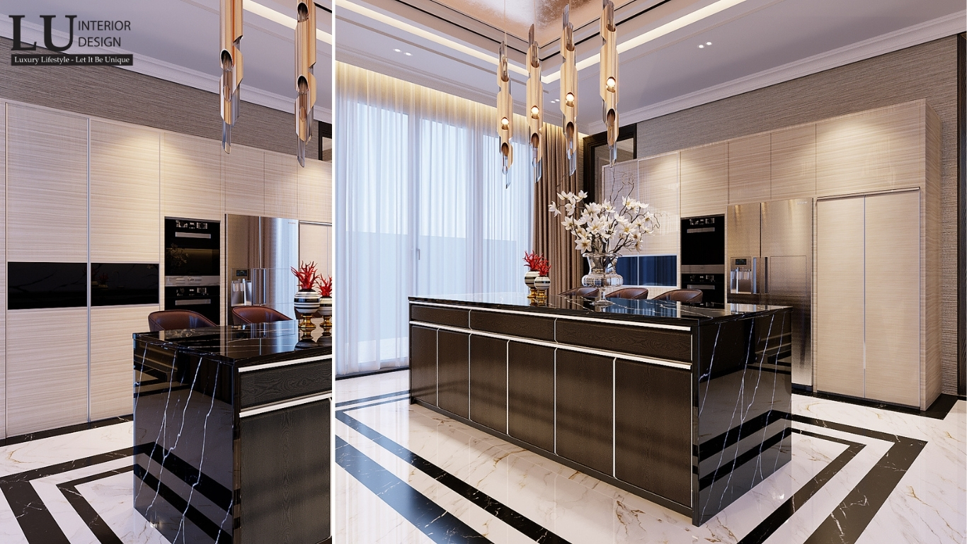 Bếp biệt thự Sala với không gian rộng rãi và các thiết bị bếp thông minh