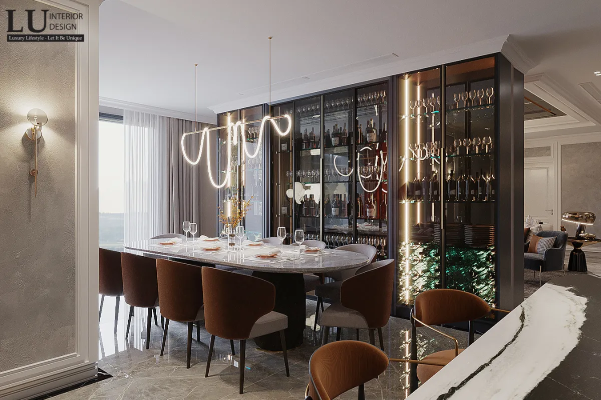 Thiết kế nội thất bàn ăn sang trọng The Peak Midtown