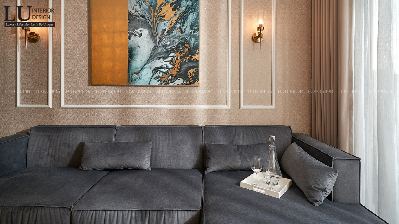Nội thất phòng khách căn hộ 2 phòng ngủ Jamila Khang Điền