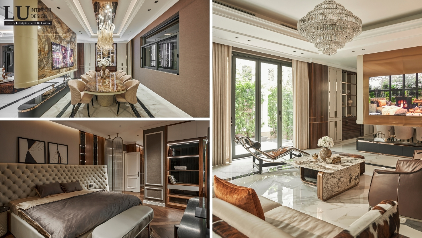 Thi công nội thất biệt thự cao cấp với vật liệu nhập khẩu tại LU Design