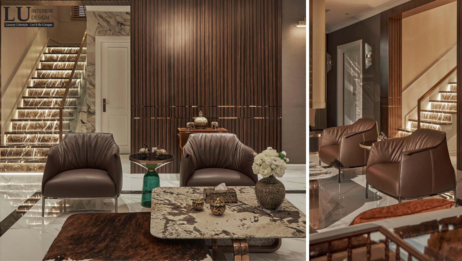 Armchair Victoria của Poltrona Frau trong nội thất biệt thự Victoria
