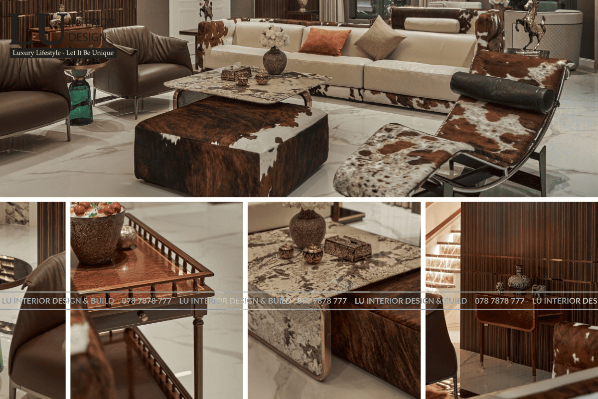 Phòng khách sang trọng, tinh tế trong từng chi tiết được hoàn thiện bởi LU Design.
