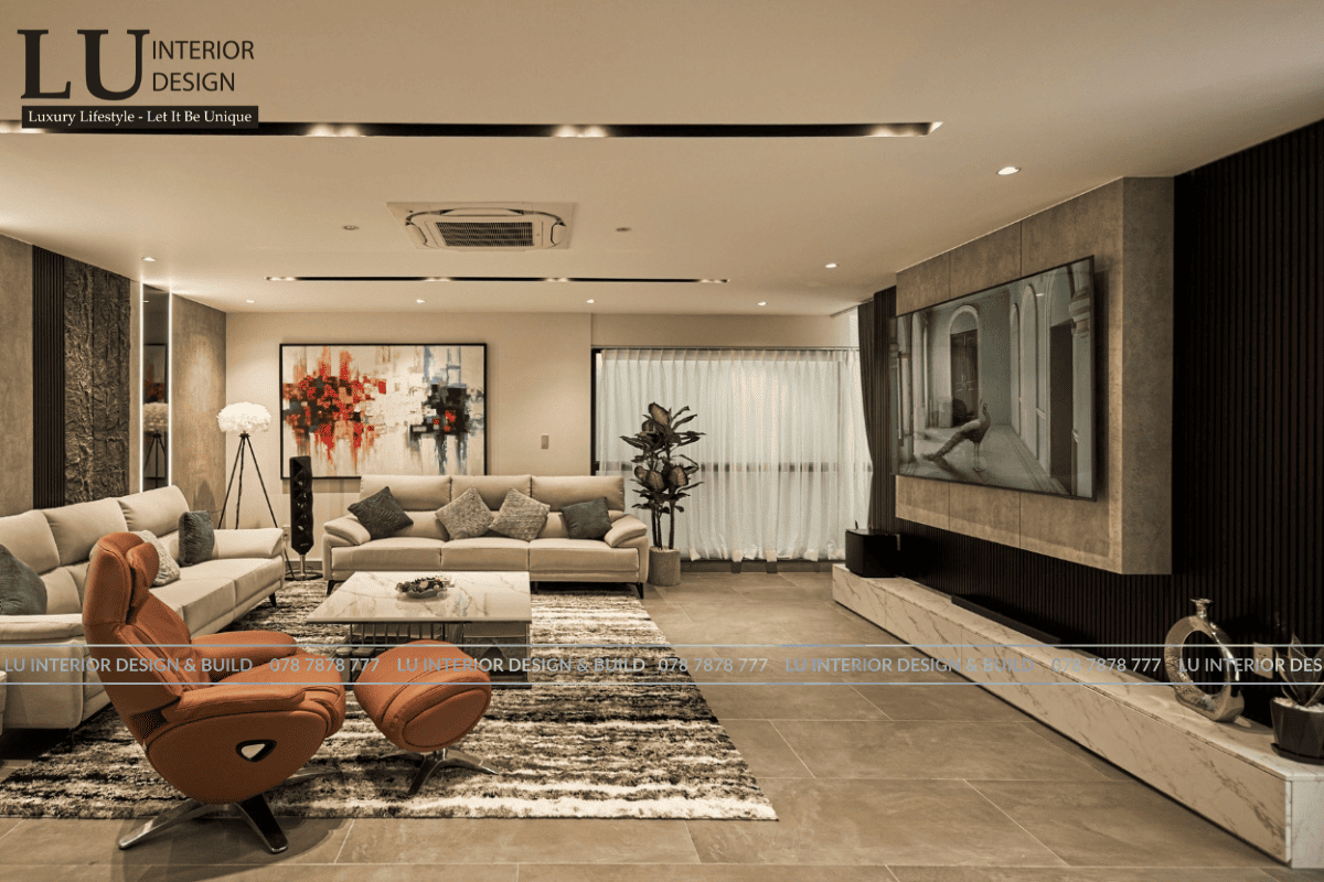Phòng khách Penthouse Phú Mỹ Hưng - sang trọng và tiện nghi