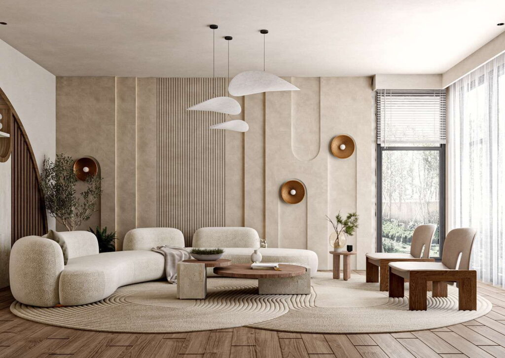 Mẫu thiết kế nội thất biệt thự phong cách wabi sabi