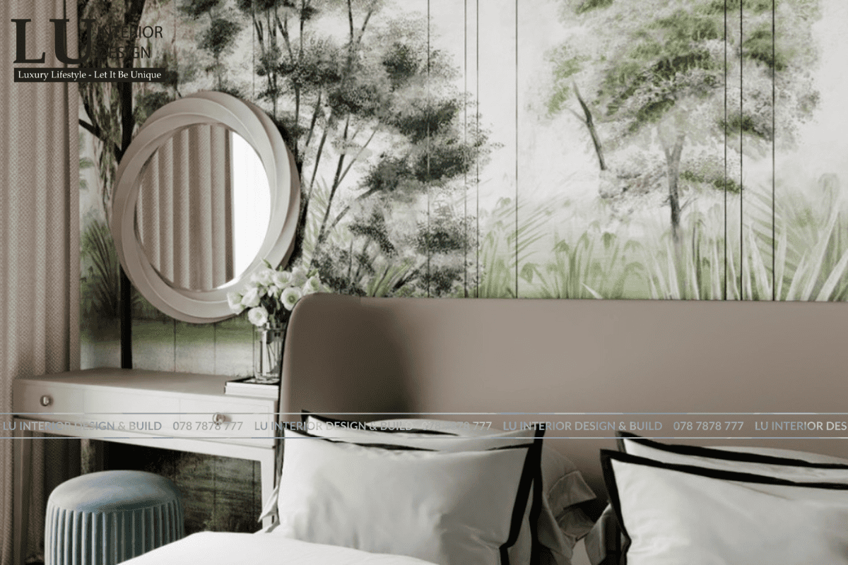 Thiết kế nội thất phòng ngủ tone xanh penthouse Vũng Tàu phong cách Modern Classic
