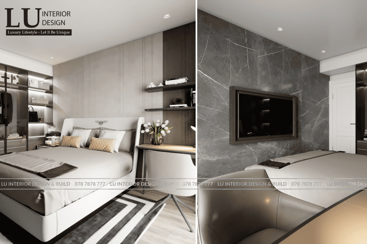 Thiết kế góc làm việc phòng ngủ penthouse Vũng Tàu hiện đại cổ điển