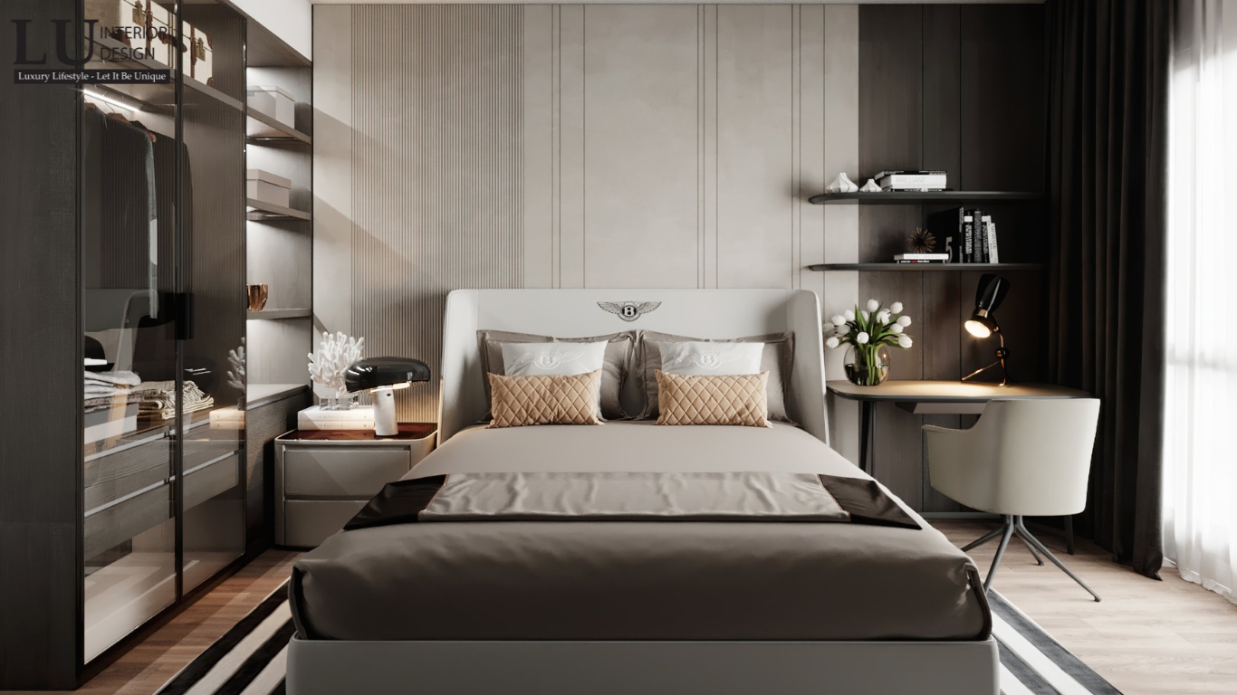 thiết kế nội thất phòng ngủ hiện đại cổ điển penthouse Vũng Tàu