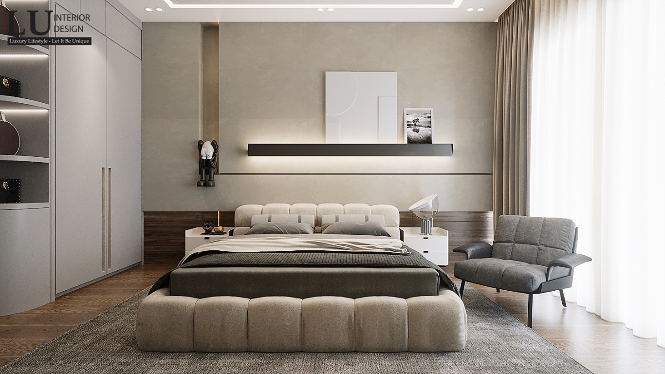 Không gian phòng ngủ con trai biệt thự Phú Mỹ Hưng phong cách Modern Classic