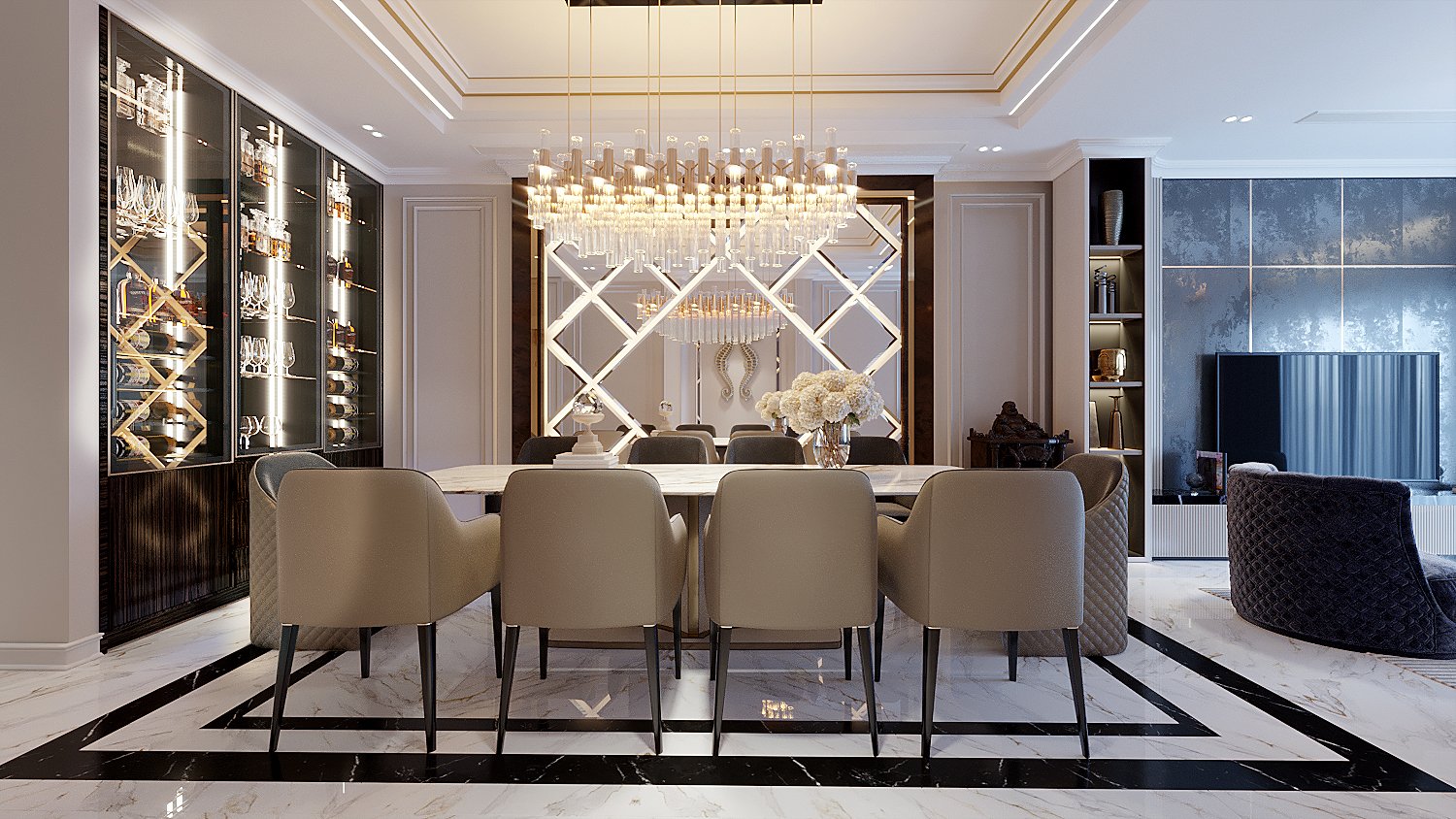 Nội Thất Nhà Phố Quận 1 Modern Classic - Phòng ăn