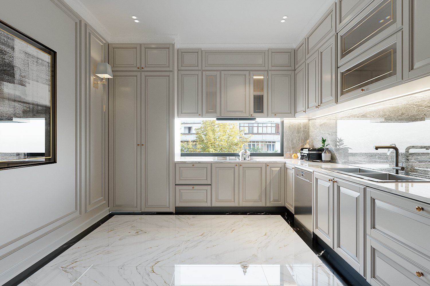 Nội Thất Nhà Phố Quận 1 Modern Classic - Phòng bếp
