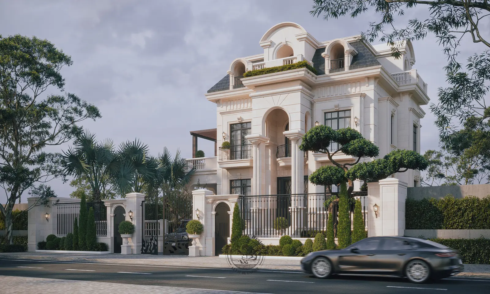 Mặt tiền biệt thự ban ngày – thiết kế nội thất biệt thự Đồng Nai – LU Design