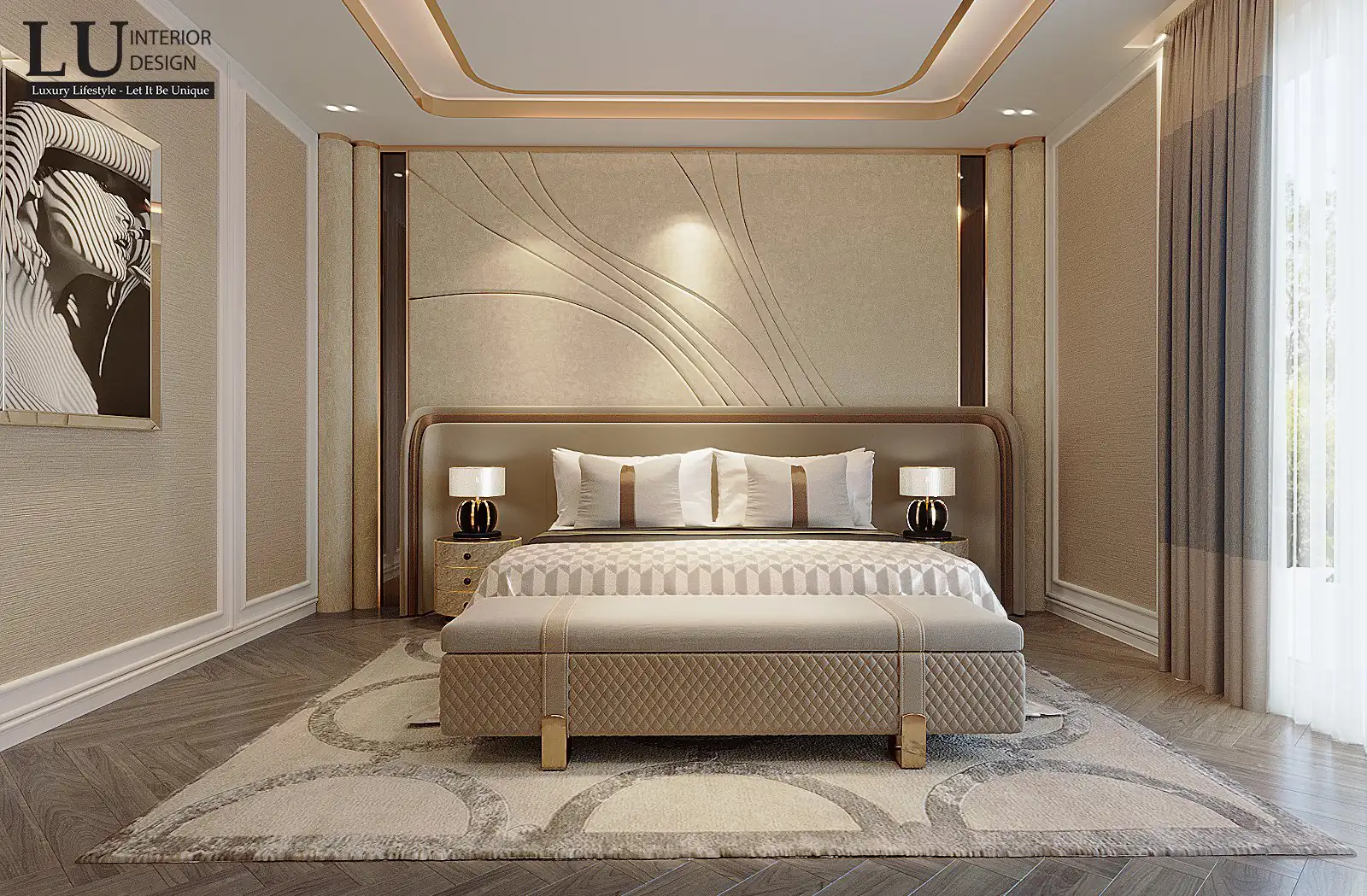 Phòng ngủ 2 nhìn toàn cảnh – thiết kế nội thất biệt thự Đồng Nai – LU Design