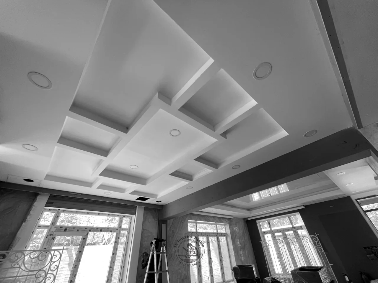 Vách đá hoa văn sau hoàn thiện – thi công biệt thự Khang Điền Quận 9 – LU Design