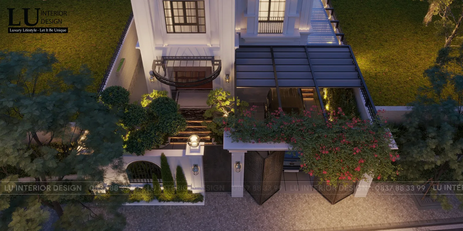 Hồ cá Koi nhìn từ trên cao – thiết kế nội thất biệt thự Khang Điền Quận 9 – LU Design