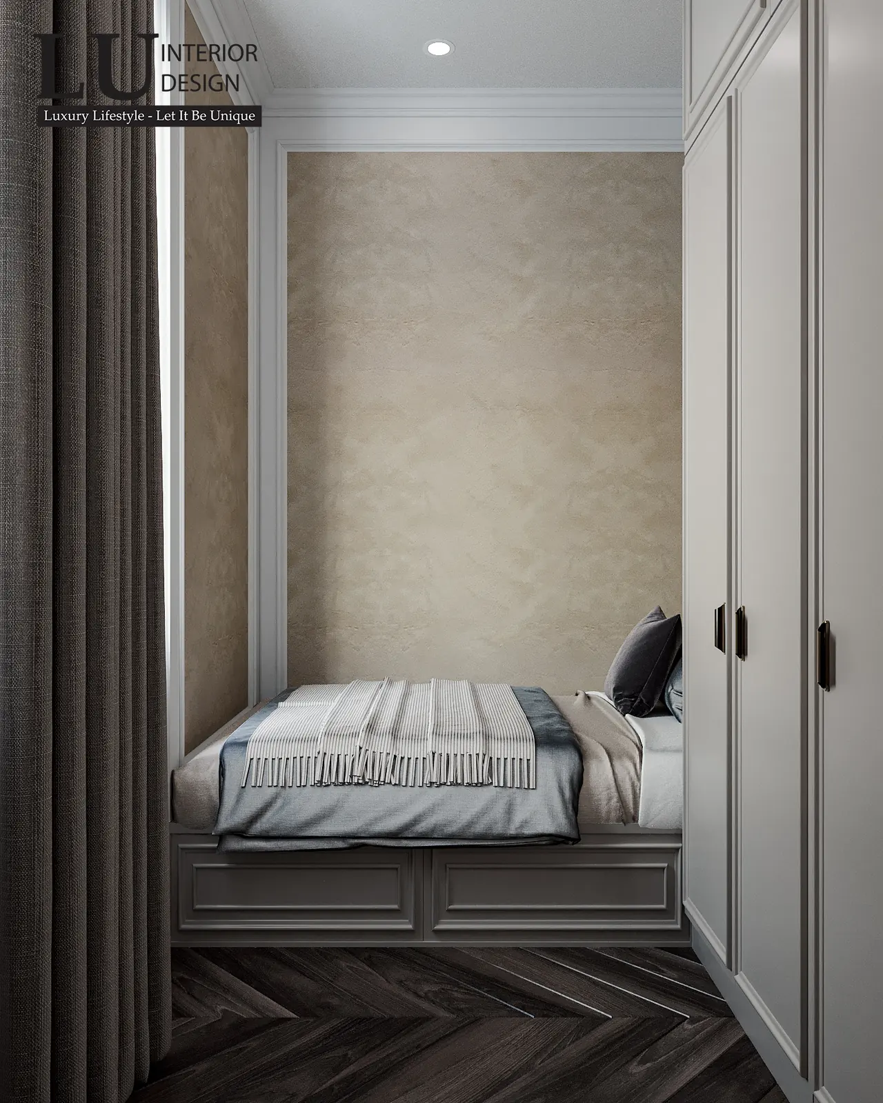 Phòng giúp việc giường đơn – thiết kế nội thất biệt thự Khang Điền Quận 9 – LU Design