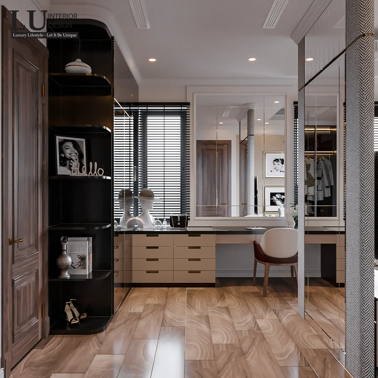 Bàn trang điểm phòng ngủ 4 – thiết kế nội thất biệt thự Khang Điền Quận 9 – LU Design