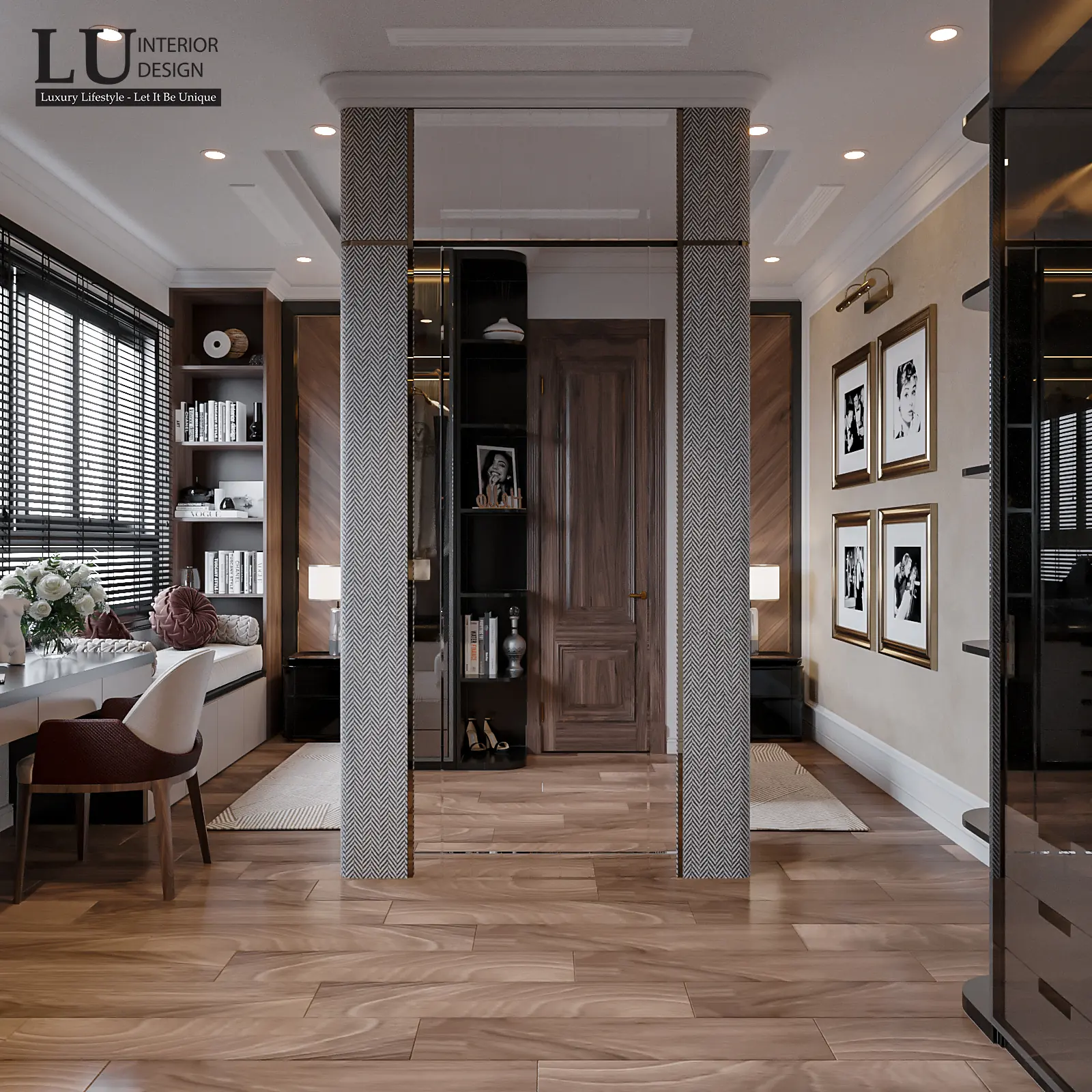 Vách kính chia không gian – thiết kế nội thất biệt thự Khang Điền Quận 9 – LU Design