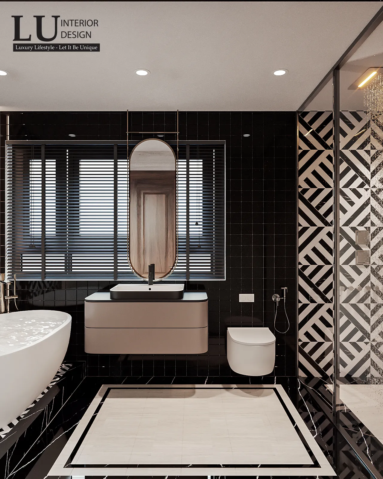 Lavabo treo phòng tắm – thiết kế nội thất biệt thự Khang Điền Quận 9 – LU Design