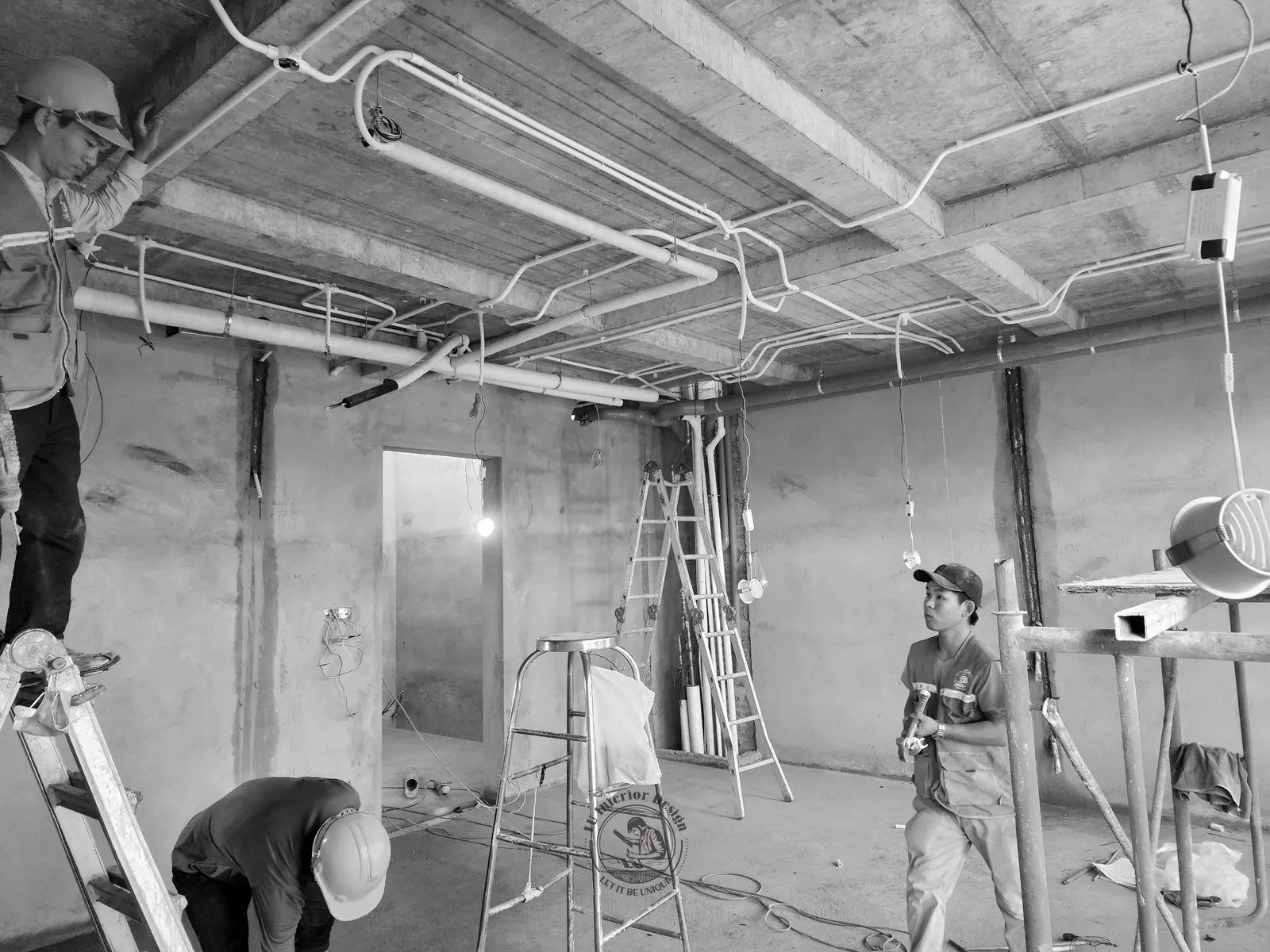 Thi công hệ kỹ thuật – thi công nhà phố Thiên Kim – LU Design