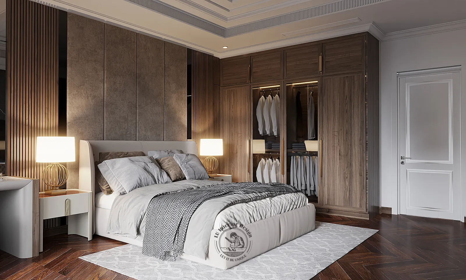 Ghế thư giãn phòng ngủ khách – thiết kế nội thất nhà phố Thiên Kim – LU Design