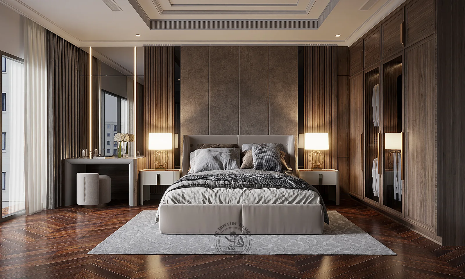 Phòng ngủ khách nhìn toàn cảnh – thiết kế nội thất nhà phố Thiên Kim – LU Design