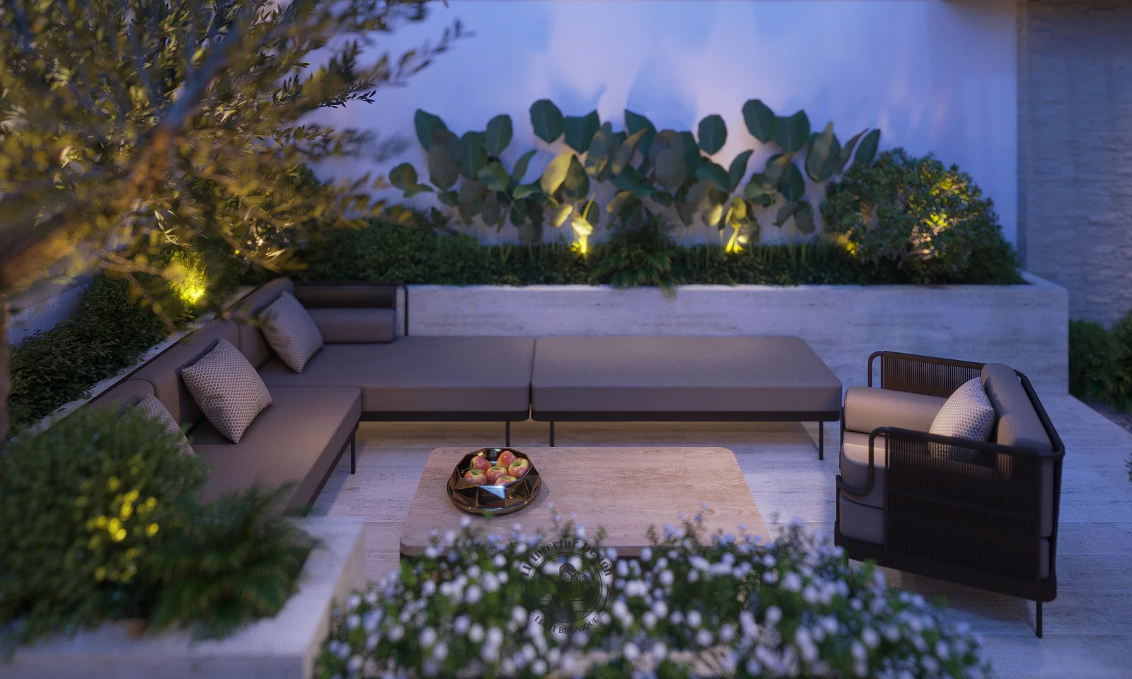 Bồn hoa trắng sân thượng – thiết kế nội thất nhà phố Thiên Kim – LU Design
