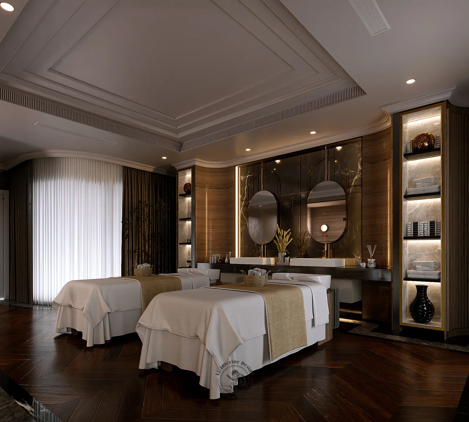 Giường massage đôi – thiết kế nội thất nhà phố Thiên Kim – LU Design