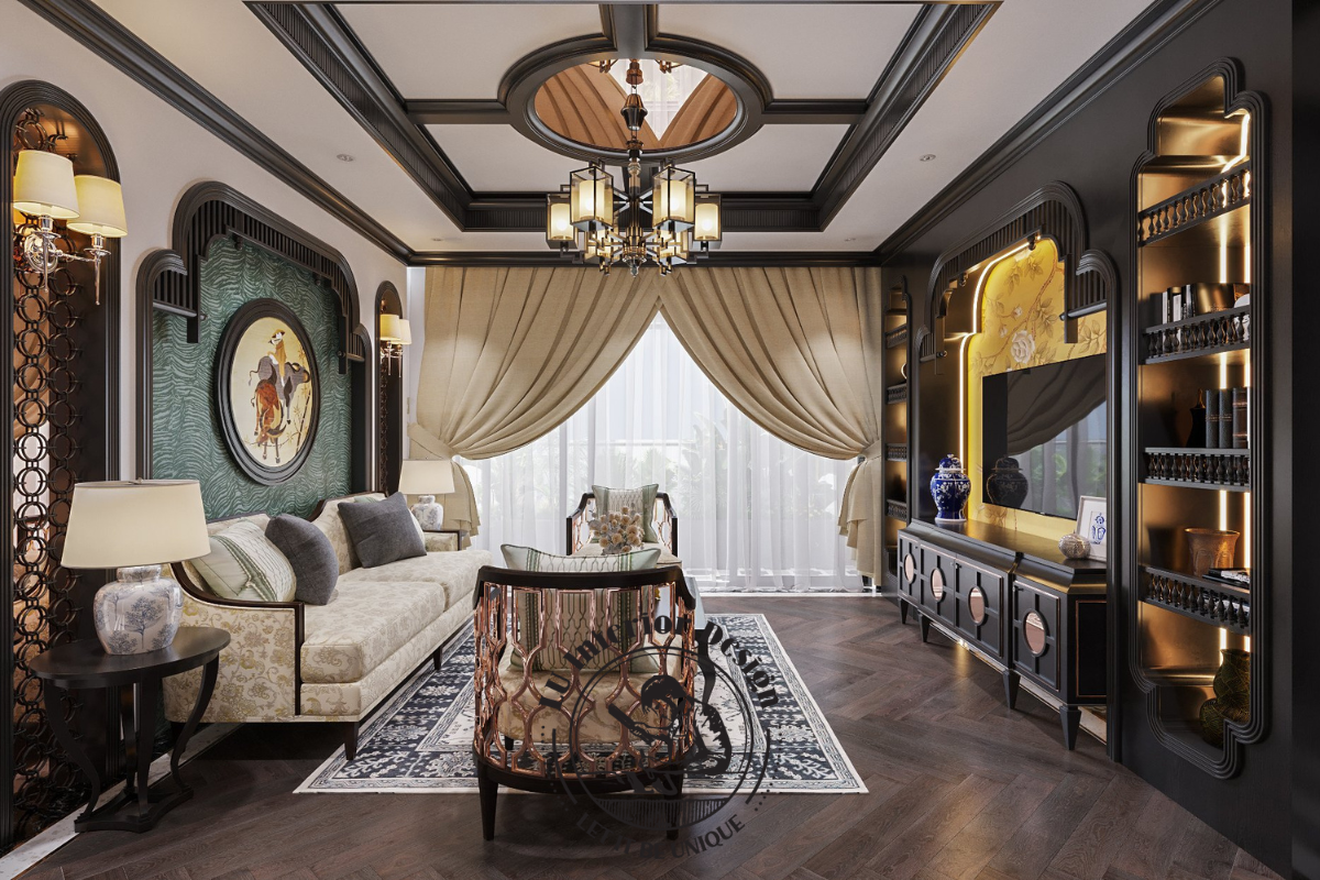 Thiết kế thi công nội thất căn hộ Riverpark Premier phong cách Indochine