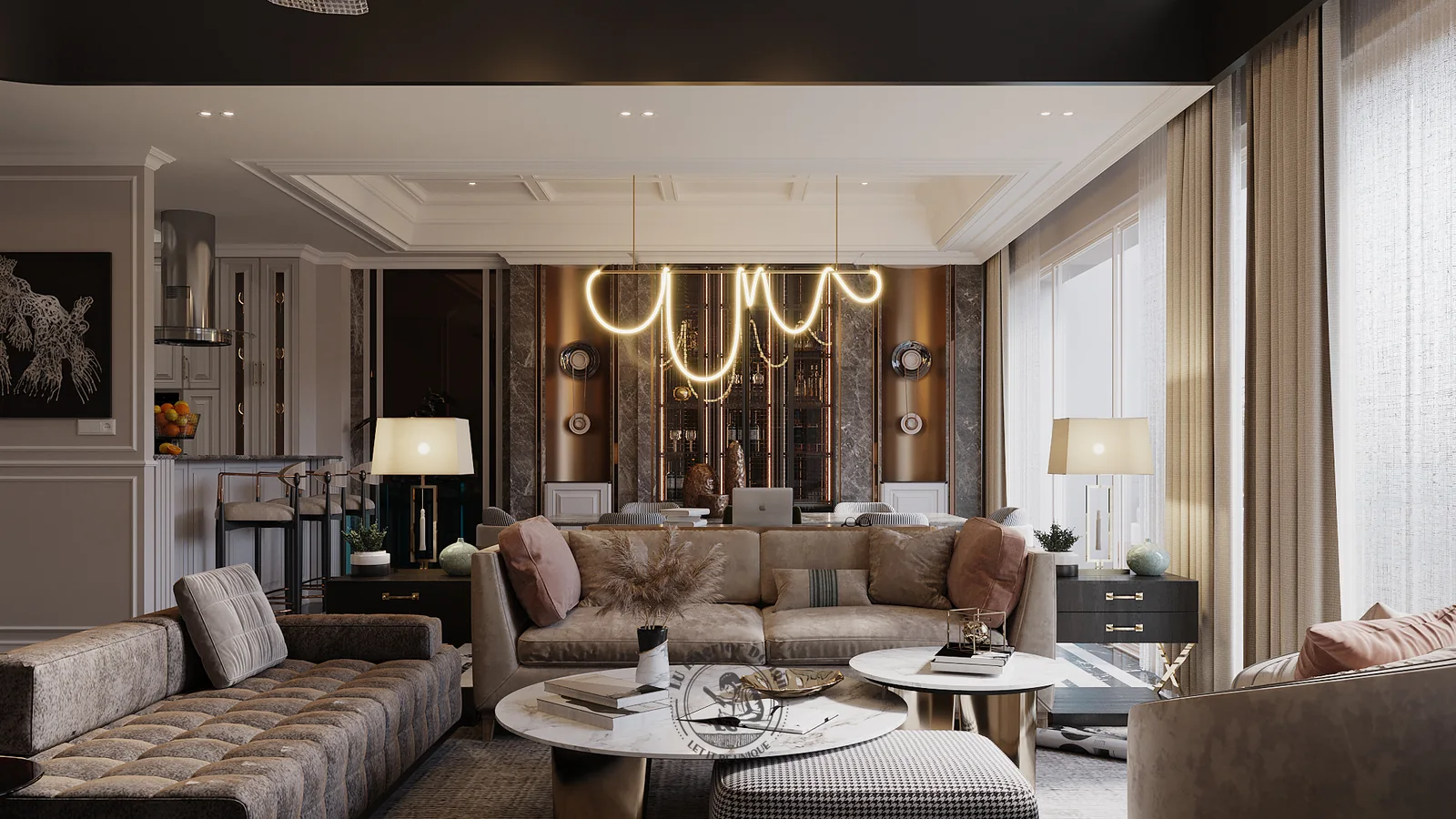 Thiết kế nội thất căn hộ Duplex Serenity Sky Villas 186m² Modern Classic Luxury