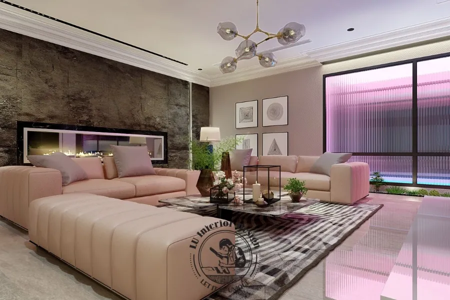 Phòng khách Penthouse Quận 7 thiết kế thi công trọn gói — LU Design
